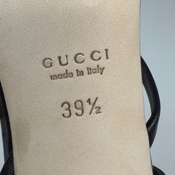 Gucci Strappy GG Sandals Leather Heels Size 39.5 - Picture 11 of 12